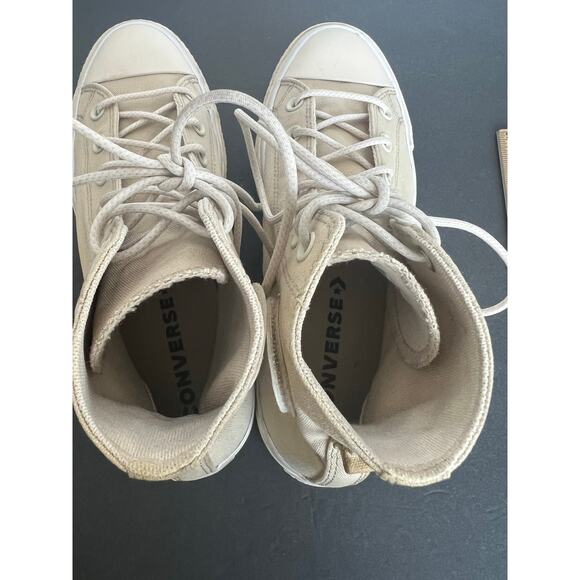 Converse Beige White Chuck Taylor All Star Lift HighTop Platform Sneaker Shoes 9 - Picture 10 of 12